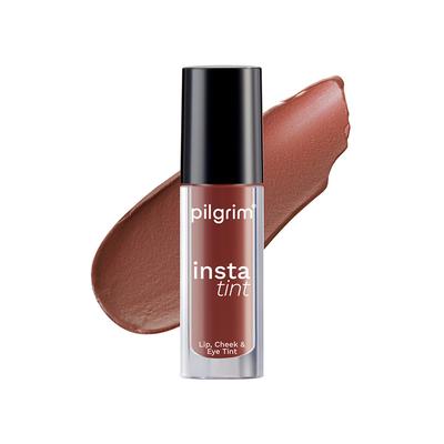 Pilgrim 3 In 1 Lip Cheek Eye Tint Cream 2.5Gm Long-Lasting Lightweight Blends Easily Spanish Squalane (The Brown Trend -03)