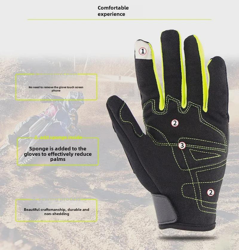 Andningsbara Motorcykelracinghandskar med Hela Fingrar för Elfordon och Cykling – Varma, Skyddande och Tillgängliga Månadsvis i Antal om 10 000