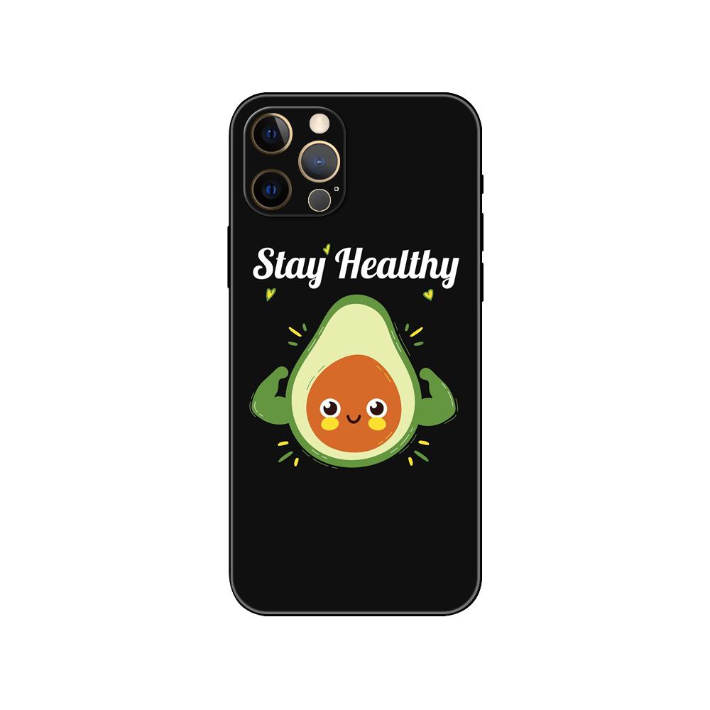 Cute Avocado phone case for iphone 5 5s 2020se 6 6s 7 8 plus x 10 XR XS 11 12 13 mini pro MAX black tpu back cover