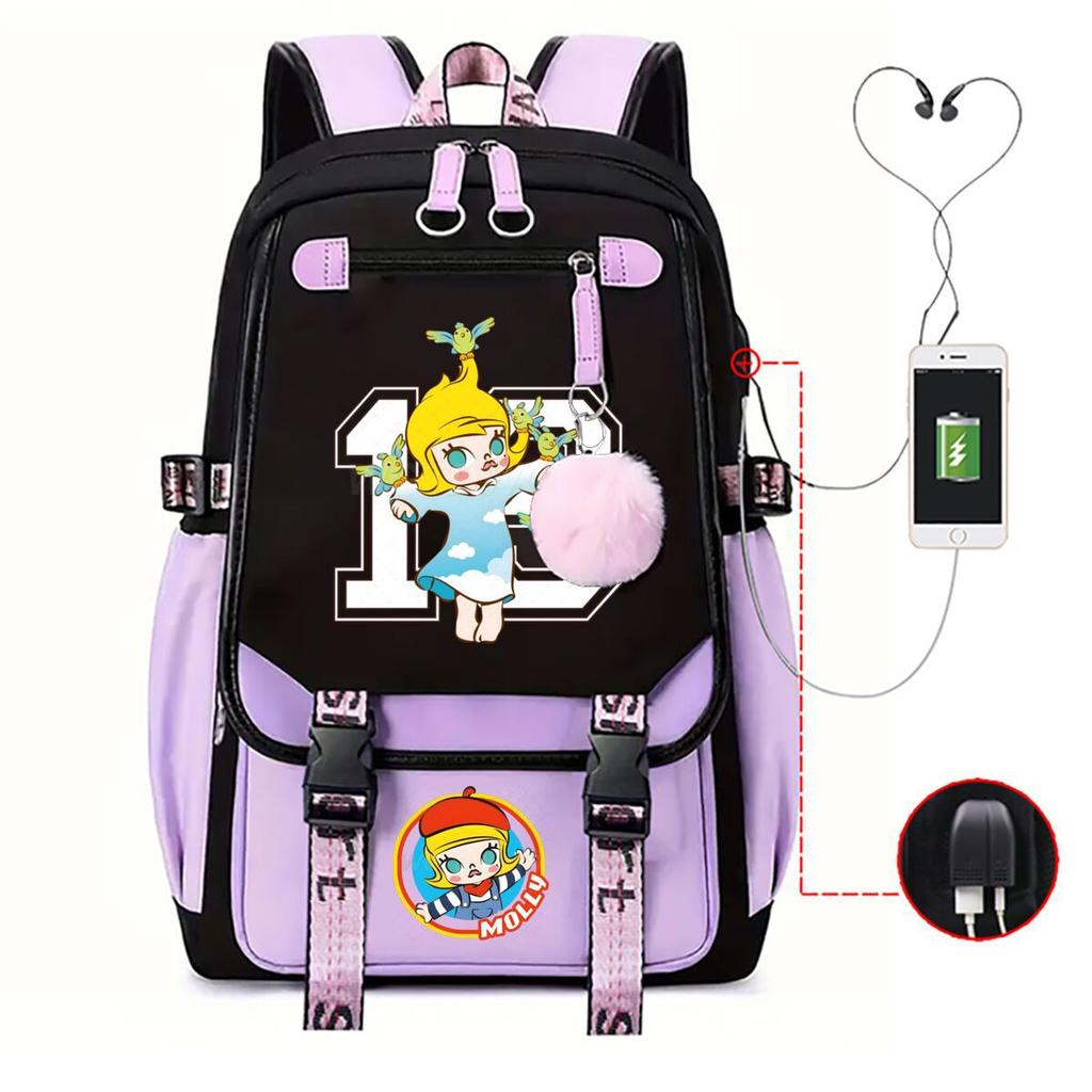 Printed fashion schoolbag college style junior high school high school students large capacity backpack