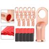 Package of 10 Copper Lug Terminal Blocks 38 Inch with Heat Shrink Tubing for For Automotive Marine and Electrical Wiring Needs