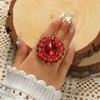 Unique Boho  Stone Ring Big Round Rings For Women Vintage Female Wedding Party Jewelry Birthday Gift