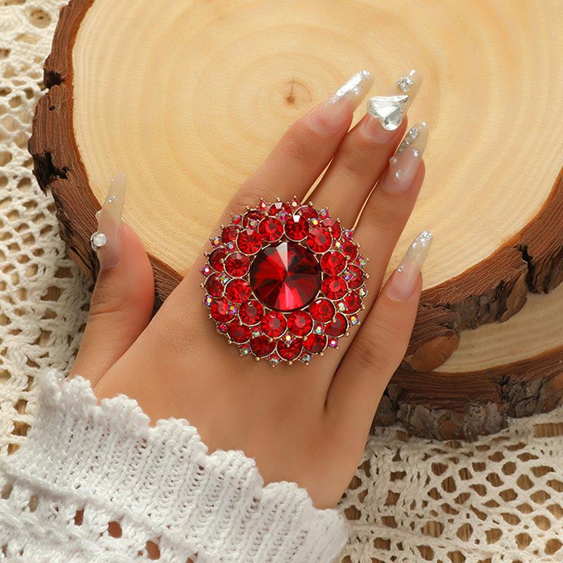 Unique Boho Stone Ring Big Round Rings For Women Vintage Female Wedding Party Jewelry Birthday Gift