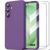 Case for Samsung Galaxy S26 FE, Liquid Silicone Protection - Dark Purple - 2 Tempered Glasses