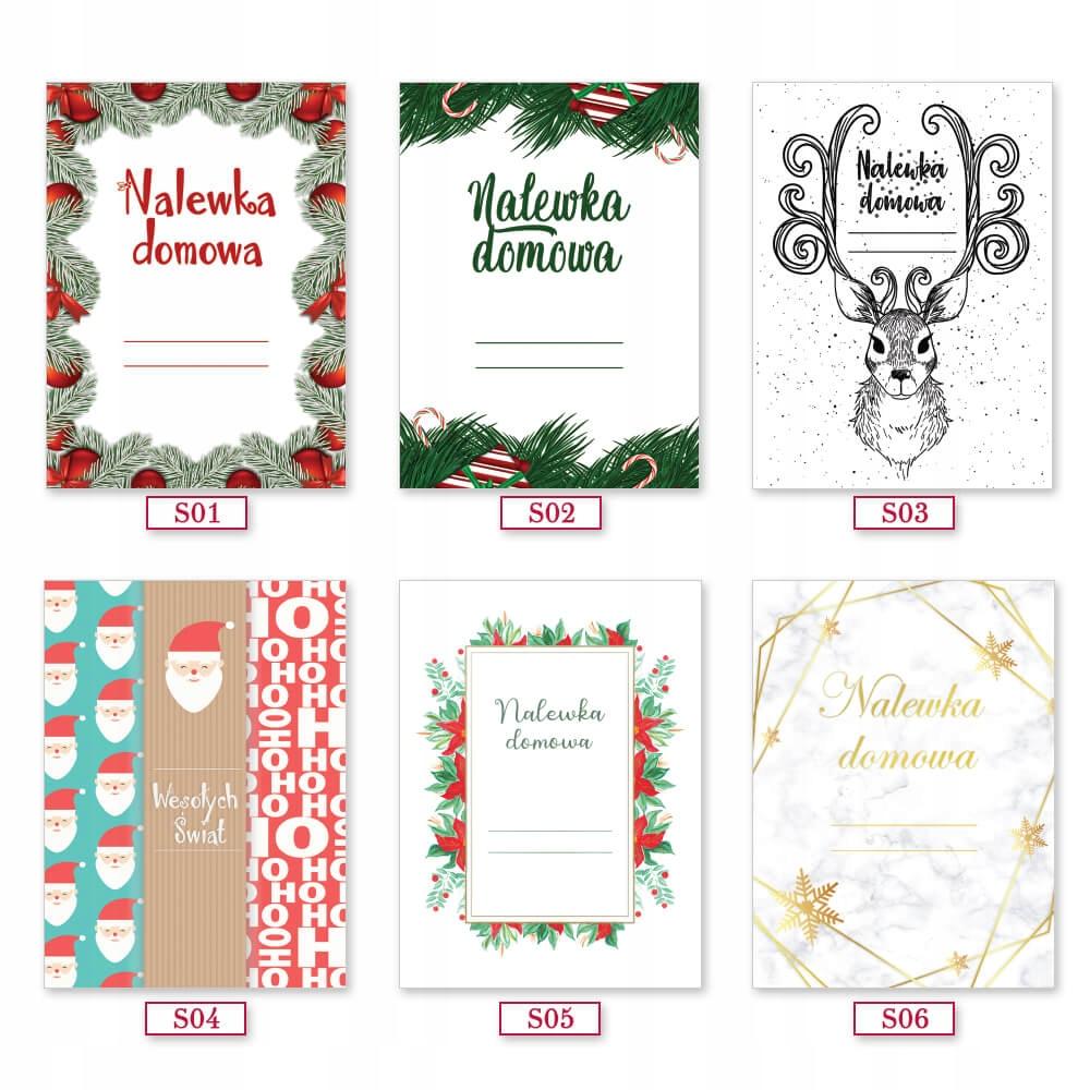 SET OF 50 CHRISTMAS LABELS for Bottles of Alcohol and Tinctures CHRISTMAS