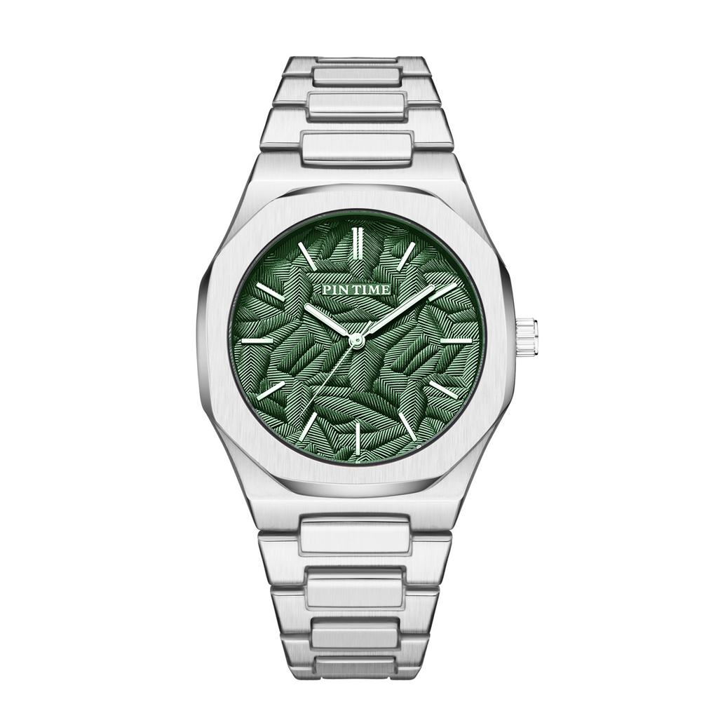 Trendy Fashionable and Versatile Stainless Steel Night Light Waterproof Men's Quartz Watch
