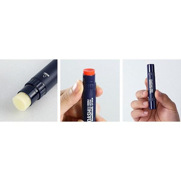 Dashu Mens Double Appeal Lip Balm 4.8g, Strawberry Flavor + Unscented, 1 Piece, Korea Best Mens Cosmetics