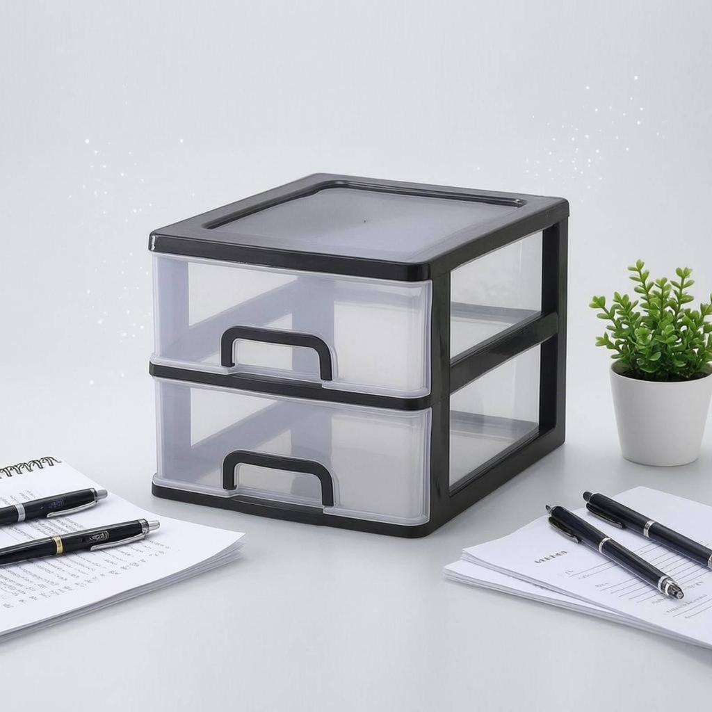 Desktop Drawer Organizer Translucent Fronts Office Supply