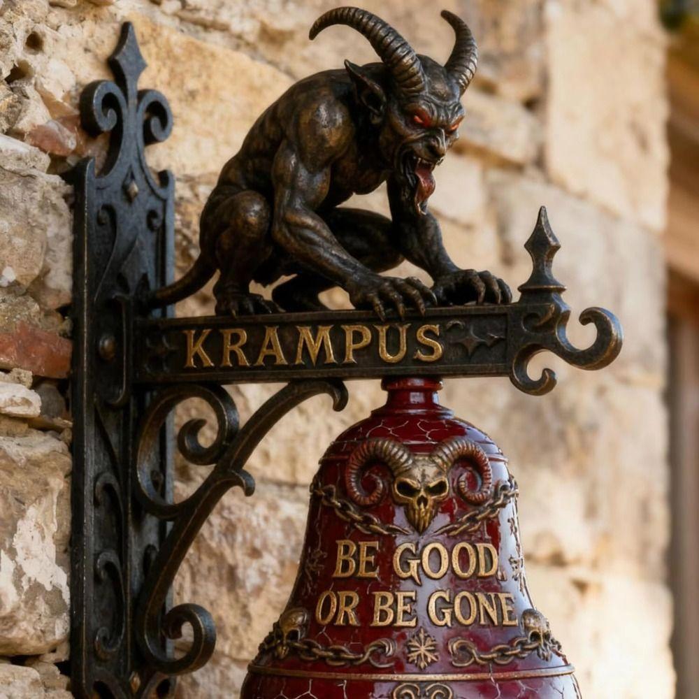 Resin Material Krampus Decorative Ornament Resin Decorative Hanging Bells Halloween Decoration