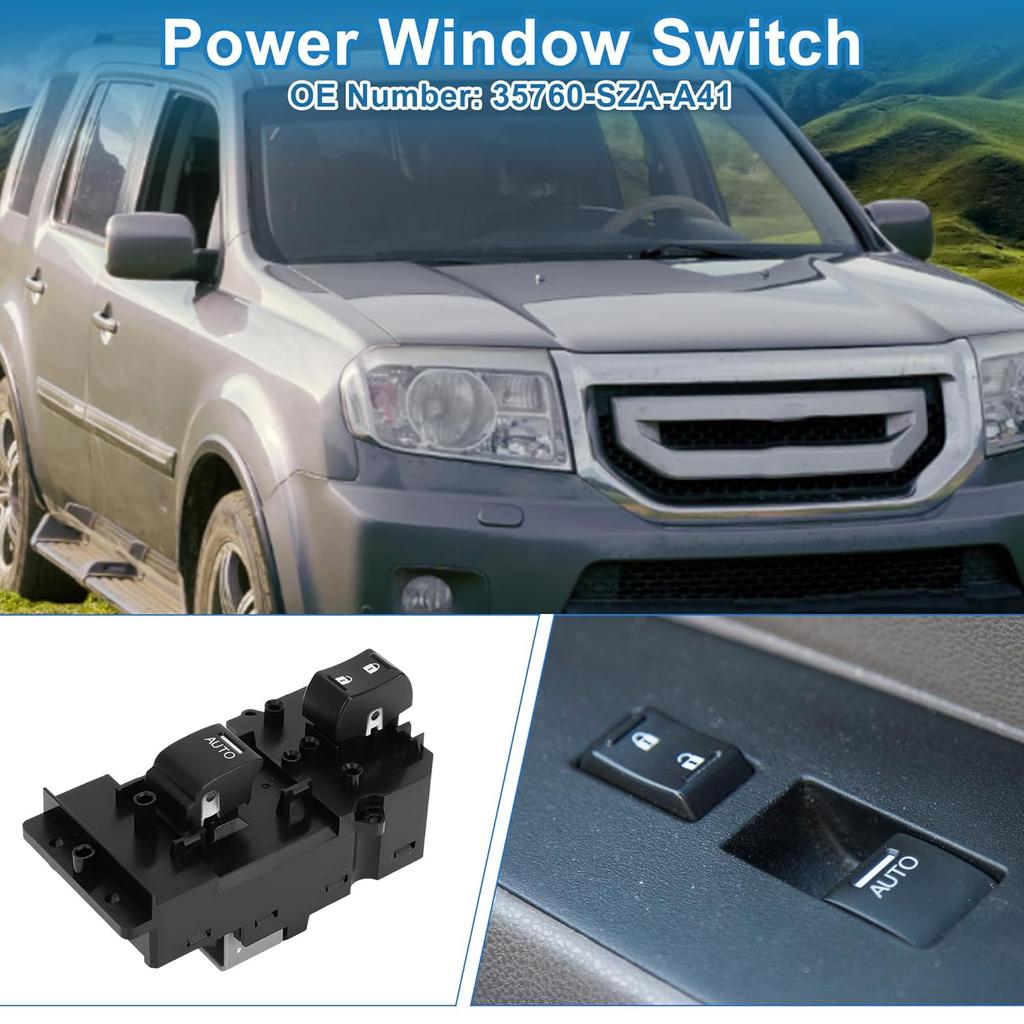 Power Window Switch No.35760-SZA-A41 Window Control Switch for Honda Pilot 2012-2015 Black