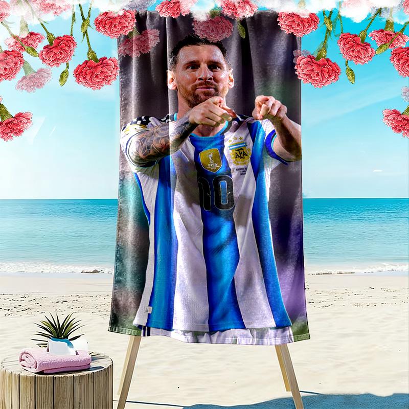 Asciugamano da Spiaggia con Stampa di Messi, Asciugamano Grande Morbido ad Asciugatura Rapida per Spiaggia Campeggio Nuoto
