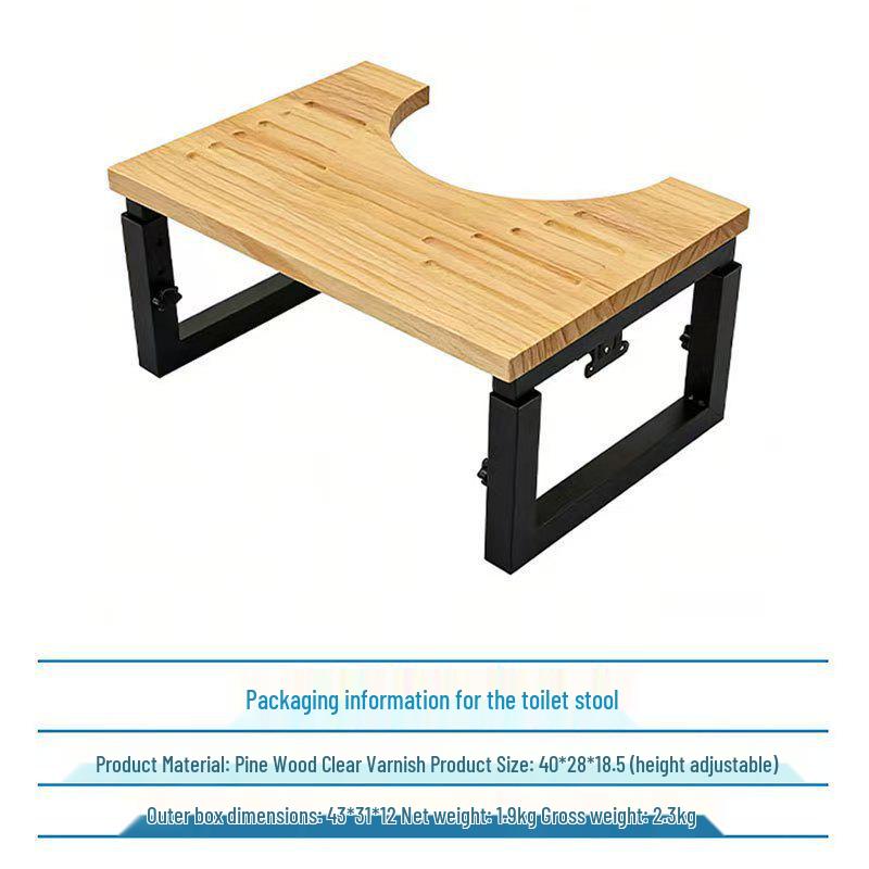 In-Stock Adjustable Folding Wooden Bathroom Toilet Footstool