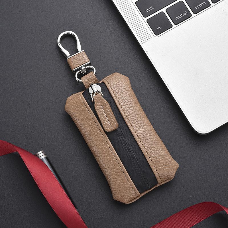 Premium Leather Car Key Pouch with Zipper for Men Thoughtful Gift Idea