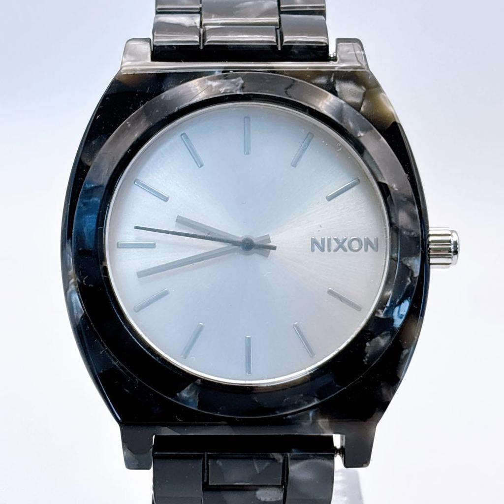 Used Watch NIXON Time Teller Acetate Marble Working Item Good Condition