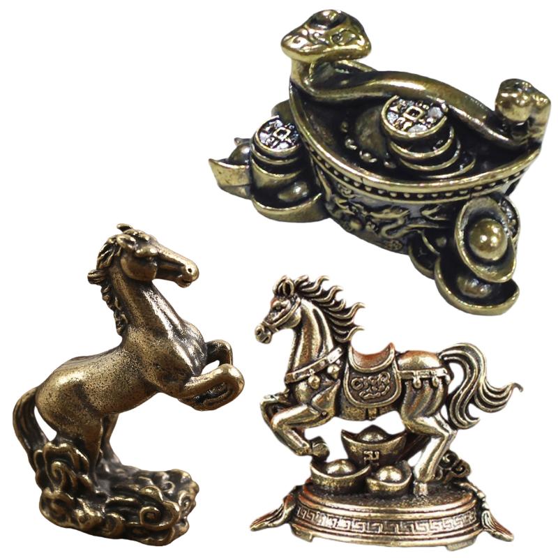 1 Stück Instant Glück und Erfolg Ornament Messing Pferd Tierkreiszeichen Reichtum Anziehend und Schützend Heimdekoration Chinesisches Neujahrsgeschenk