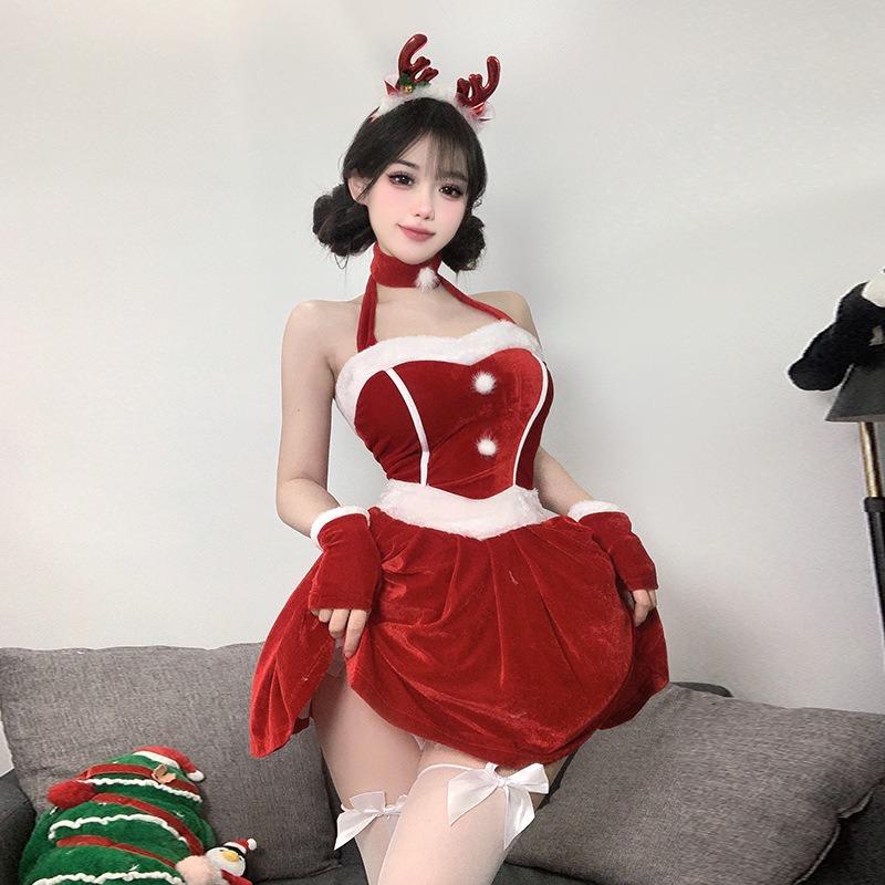 Sexy Lingerie Sexy Christmas New Year's Day Bunny Uniform Autumn and Winter Velvet Pajama Suit Women
