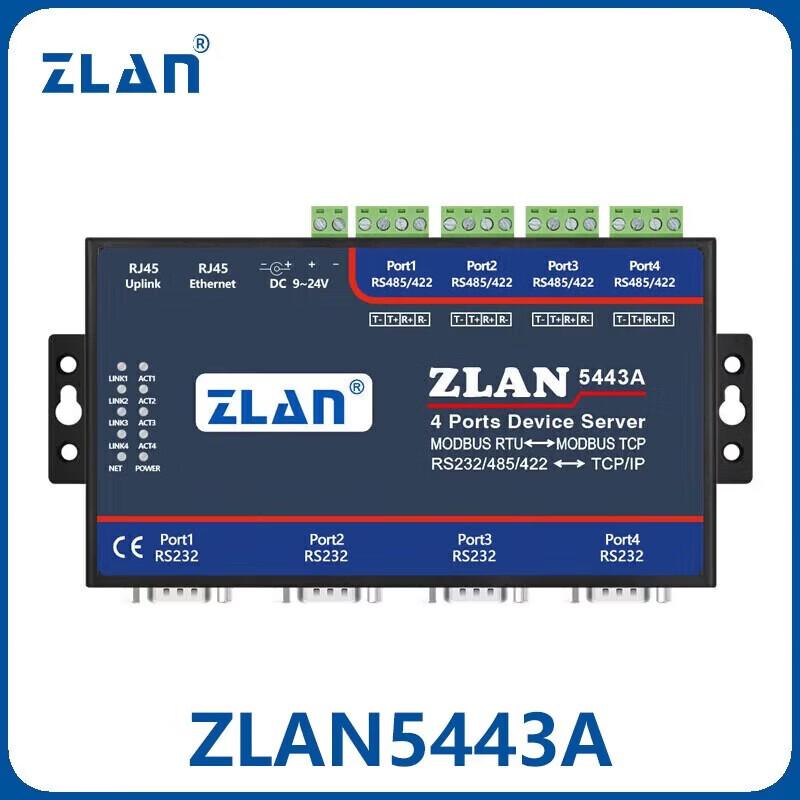 ZLAN Industrial 4-Port Serial To Ethernet Modbus Gateway