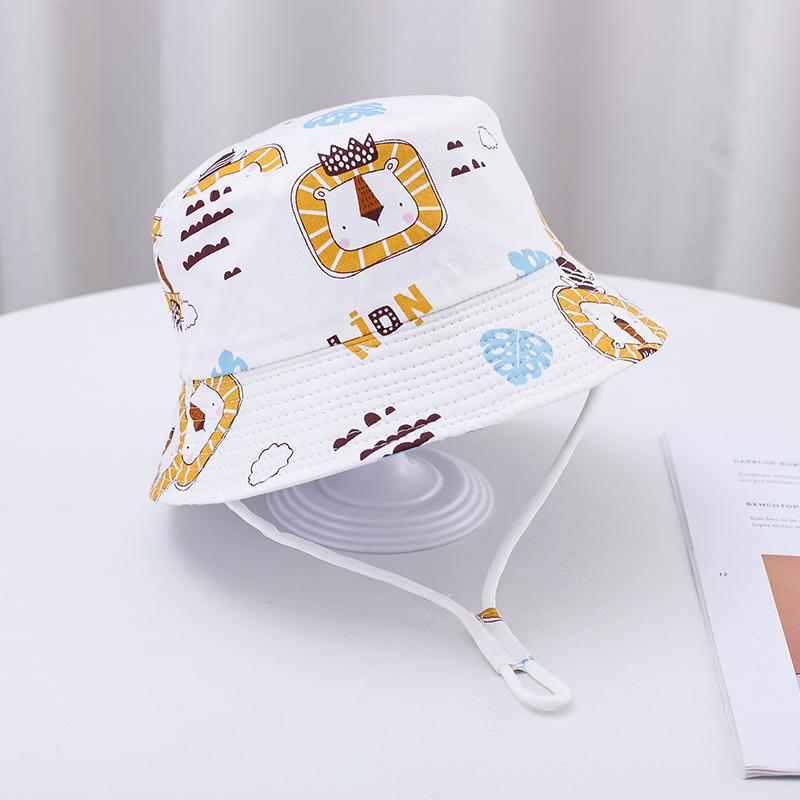 Summer Baby Hat Boy Girl Cotton Uv Protection Sun Cap Children Panama Beach Kids Bucket Hat Cute Cartoon Infant Caps