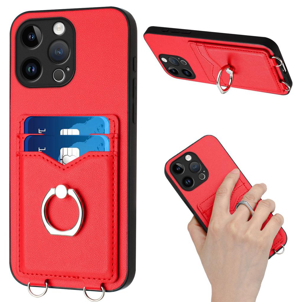 Card Holder Slots Ring Bracket Cover Phone Case For iPhone 12 12Pro 12ProMax 12Mini 11ProMax 11Pro XSMax XR XS 8Plus 7Plus SE 13Pro 14Pro 15Pro 16Pro