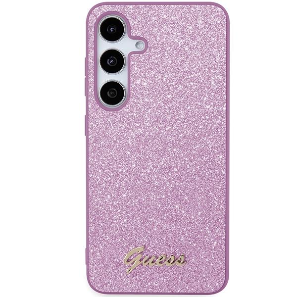 Guess Guhcs24Mhggshu S24+ S926 Fioletowy/Purple Hardcase Brokatowy Napis