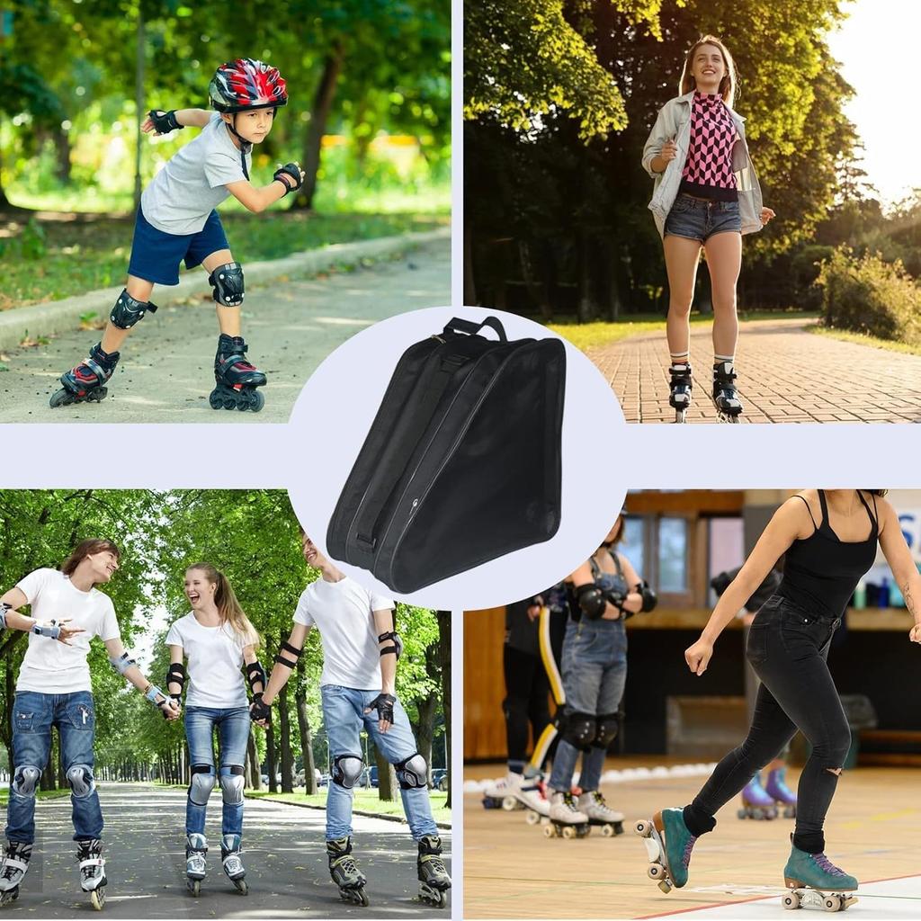 Koundeneko Taška na kolečkové brusle do ruky nebo přes rameno Prodyšná síťovina Kolečkové brusle Lyže Ideální pro bruslení Vnitřní trénink a Venkovní s popruhem na lyže taška,