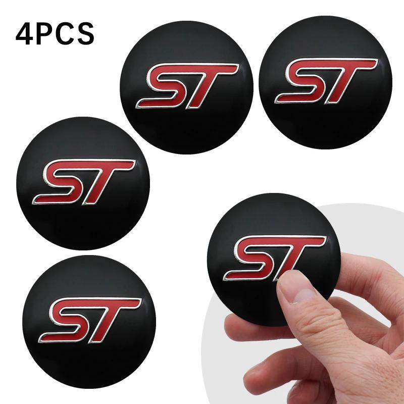 4PCS 56mm Car Wheel Hub Center Caps Sticker Emblem Decal For Ford Focus 2 3 MK3 MK4 ST Fiesta Kuga Explorer Mondeo Auto Styling