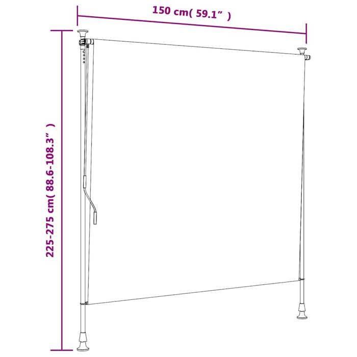 VidaXL Store Roulant D'extérieur Orange Et Blanc 150x270cm Tissu Acier 368770
