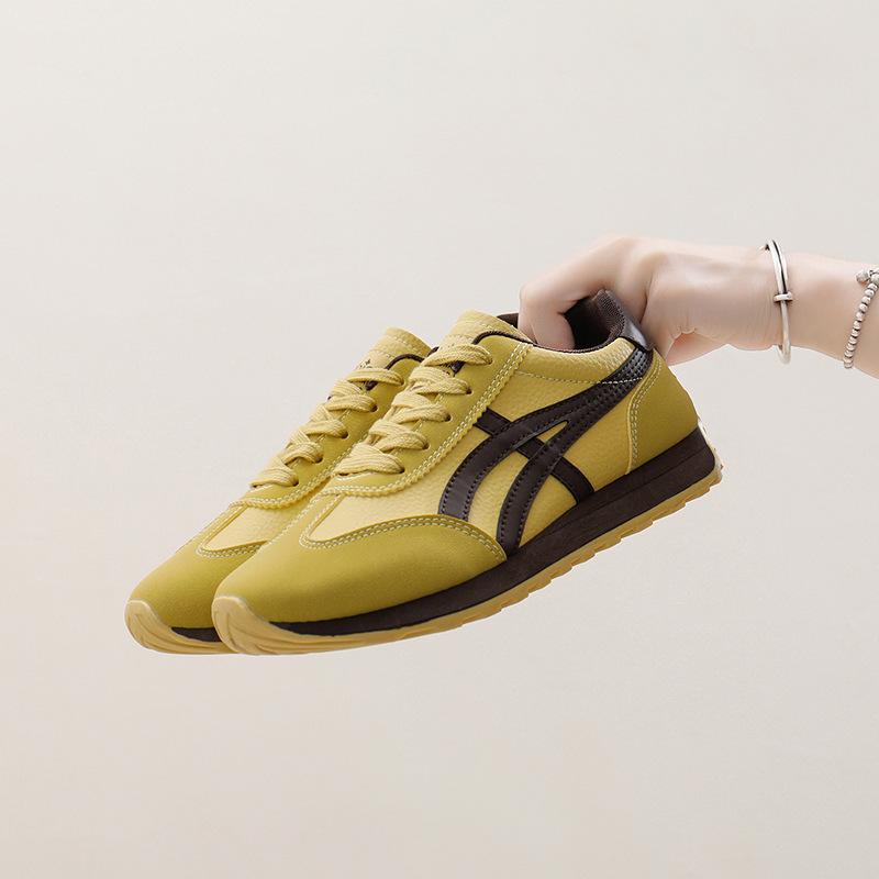 

ins корейська версія нові татові кросівки жіночі 2025 весна студентські бігові спортивні на товстій підошві збільшені повсякденні кросівки JCF217 40 жовтий