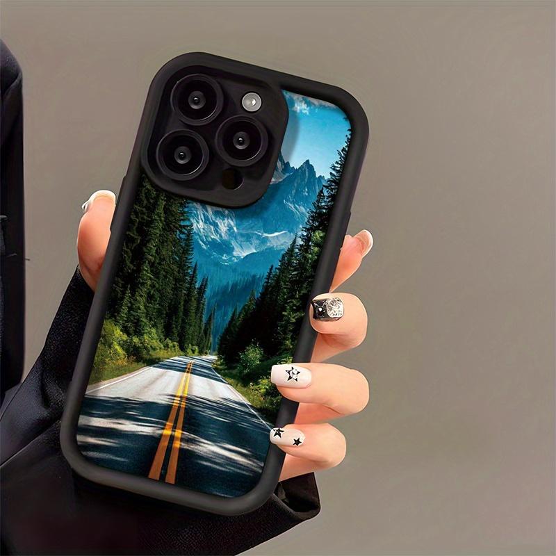 Highway Mountain and Forest Scenery Phone Case Suitable for iPhone 17 16 15 14 13 12 11 Pro/Max/Plus Anti Drop and Anti Shock