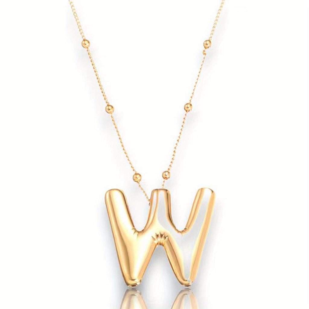 Glossy English Letter Copper Pendant Necklace Jewelry 26 Letter Special Gifts For Women