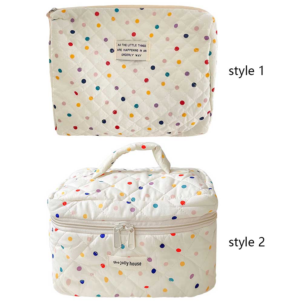 

Colorful Polka Dots Cosmetic Zipper Pouch Large Capacity Toiletry Bag Makeup Organizer Storage Bag for Women and Girls