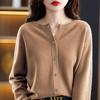 Women's Plus Size Wool Cashmere Cardigan - Cozy Autumn/Winter Knitwear Sweater