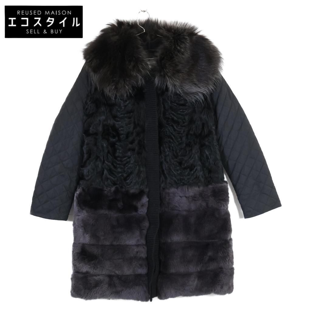 SPORTMAX [Domestic regular] 24660203 Real fur x quilting switching down coat 42 blackUsed