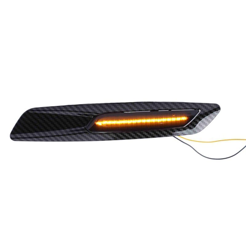 Carbon Fiber Pattern Car Dynamic LED Side Marker Light Turn Signal Light For BMW 5 Series F10 Sedan Pre-LCI 2011-2013 Parts