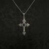 Gothic Victoria Red Crystal Cross Pendant Necklace for Men Women Personality Punk Hallowmas Party Vampire Jewelry Accessories
