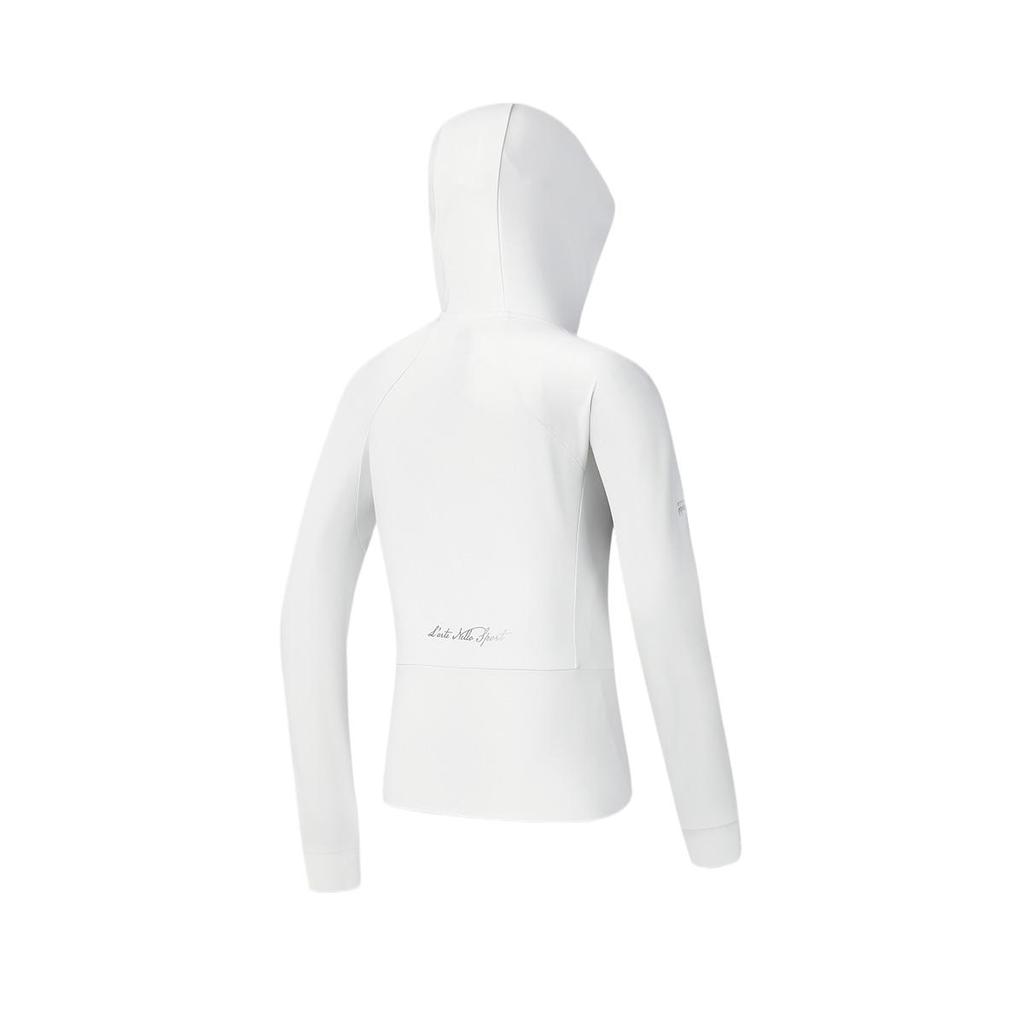 Fila Logo Embroidered Comfortable Knitted Hooded Jacket Women Jackets Starlight-White A11W421506AWT