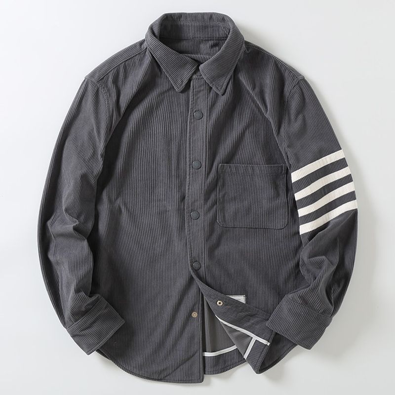 TB Foreign Trade Tail Goods Four Bars Lapel Long Sleeve Shirt