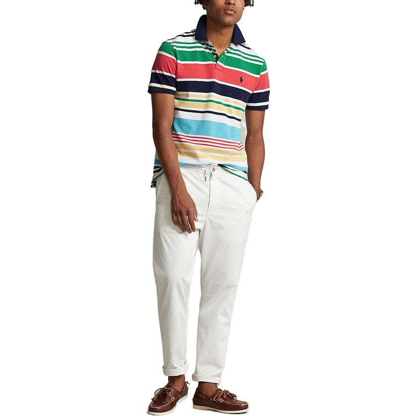 Polo Ralph Lauren SS23 Striped Logo Embroidered Short Sleeve Polo Shirt Men Polo Shirts Multicolor MNPOKNI1N822215-100