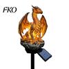 Mittelalterliche Drachen Dekoration Solare Gorilla Gartenstatue Licht, Gotische Harz Außenlaterne Skulptur, Geformtes Licht Fantasy Dekor für Hof Terrasse,
