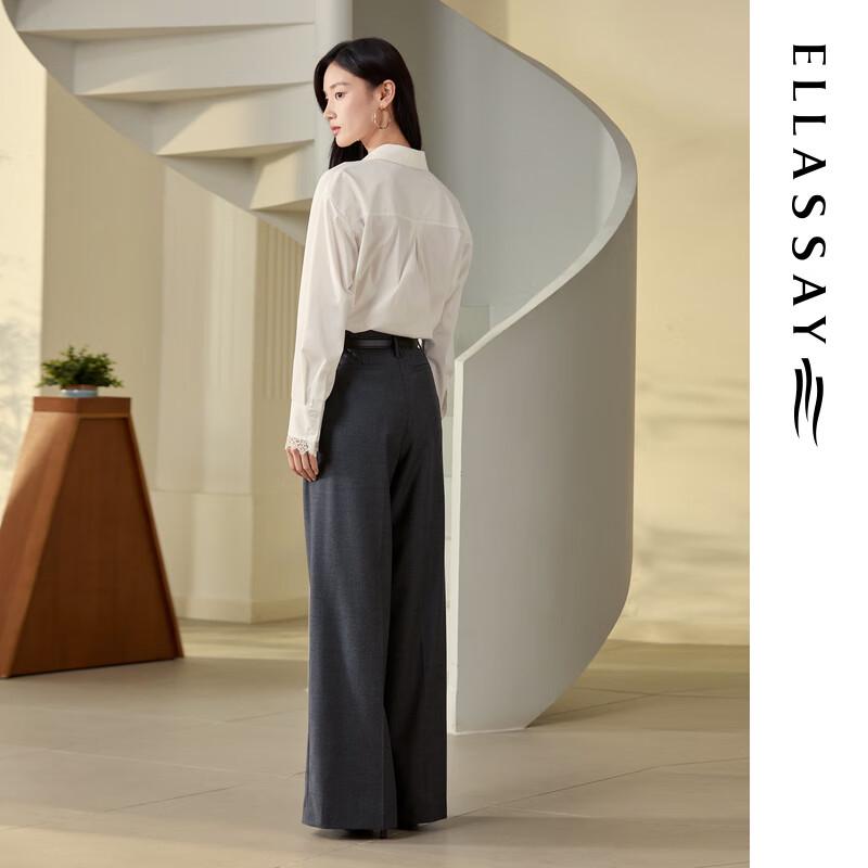ELLASSAY Women's 100% Lambswool Wide-Leg Trousers