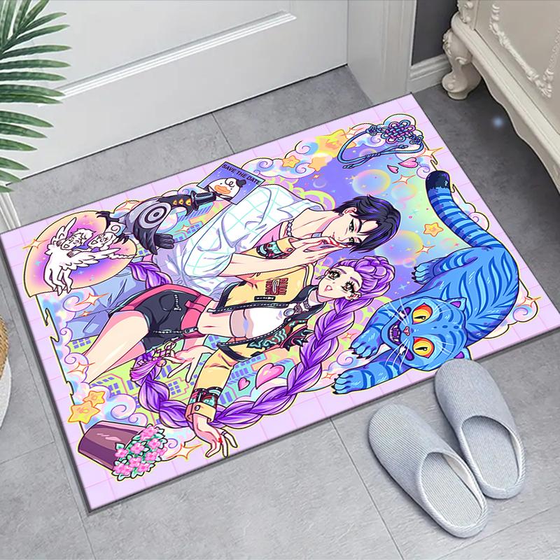 1pc KPop Demon Hunters18 Design Area Rug - Non-Slip, Soft & Cozy Floor Mat for Living Room, Bedroom, Office - Indoor/Outdoor Decorative Carpet