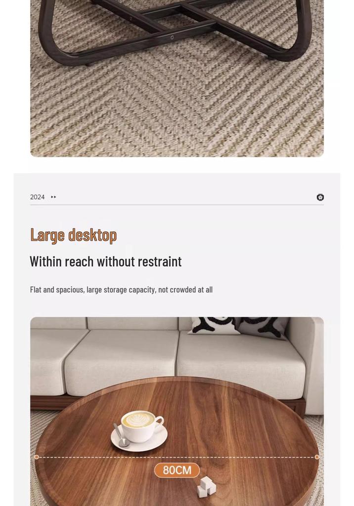Minimalist Luxury Round Coffee Table – Modern Adjustable Small Tea Table for Living Room