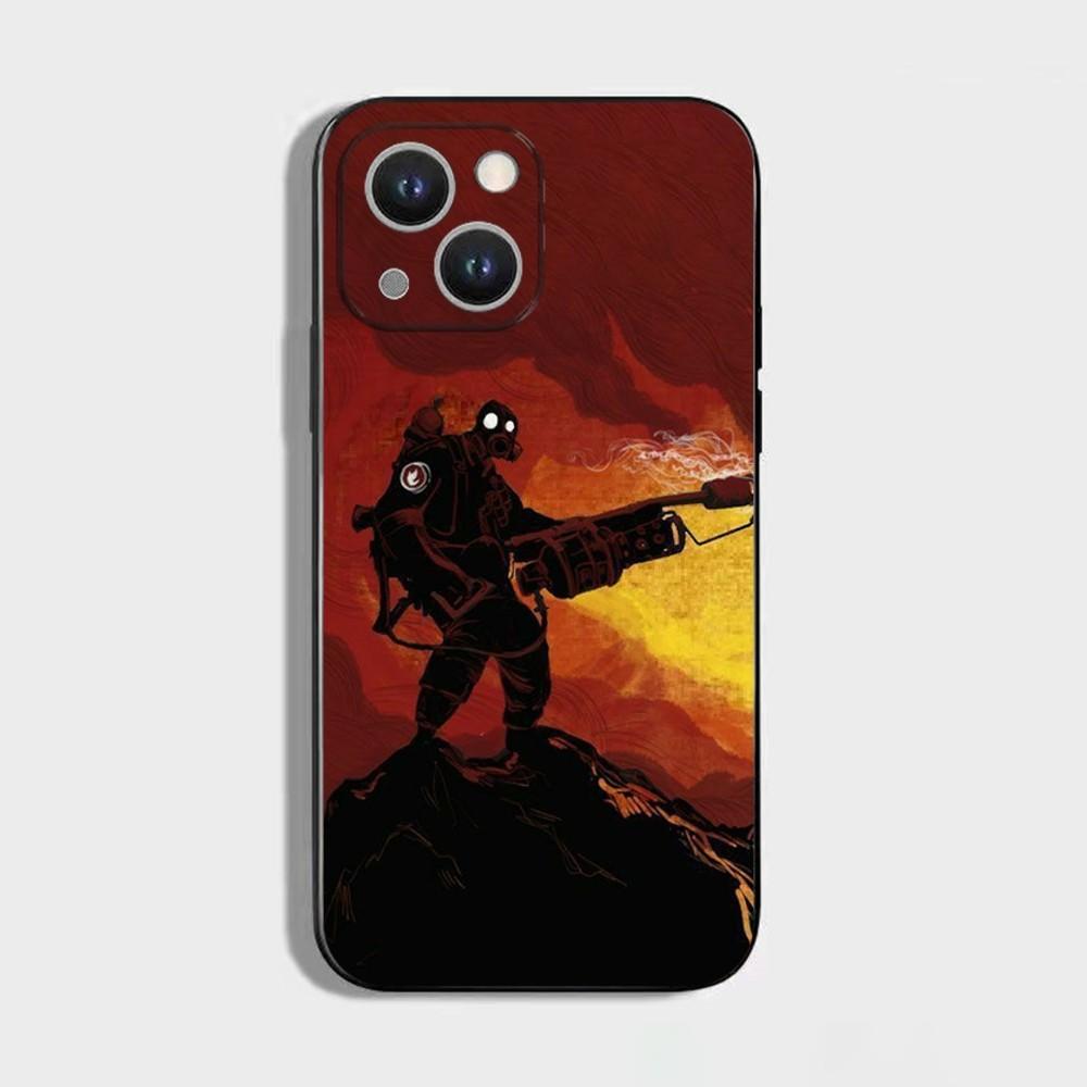 Team F-Fortress 2 Game 1 Phone Case For iPhone 16 15 Plus 14 13 Pro Max 12 Mini 11 X XS XR 7 8 8Plus Black Soft Phone Coque
