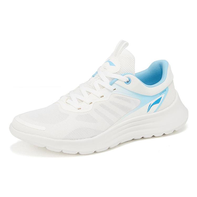 LiNing Light Feather Cushioning, Abrasion Resistant, Breathable, Lightweight Low top Running Shoes Men's White Blue ARST019-1