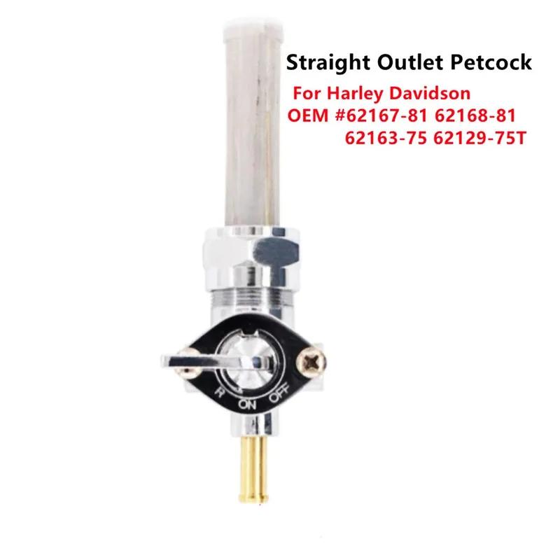 22MM Aluminum Alloy Motorcycle Fuel Gas Tank Shut-off Valve Straight Spigot Petcock Switch for Harley Davidson 62167-81 62163-75