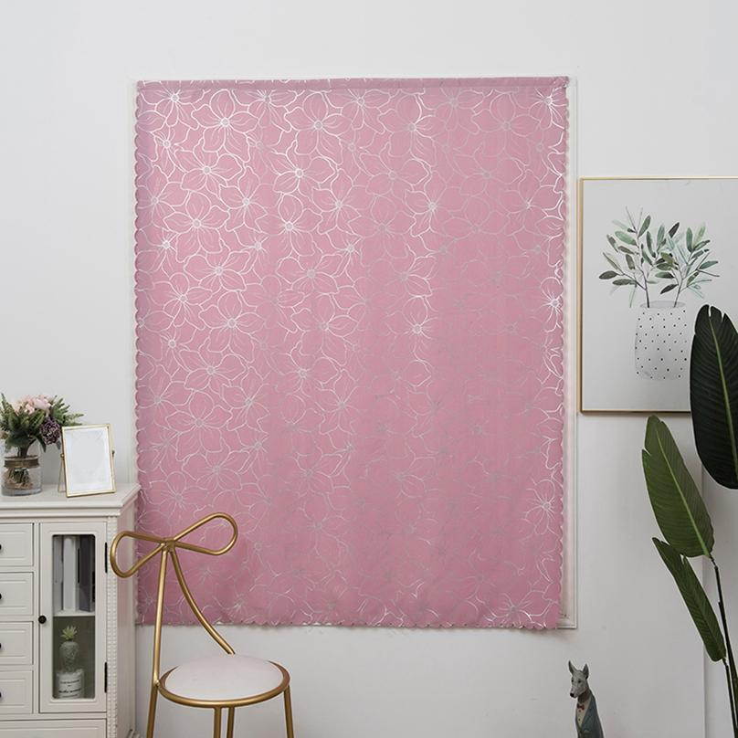 Portable Curtains Window Drapes Bathroom Polyester Window Curtain Floral Printed Blackout Curtain