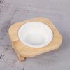 Cat Bowl Ceramic Solid Wood Bowl Rack Cat Food Bowl Cat Rice Bowl Cat Bowl Feeding Tableware Cat Food Basin Pet Supplies