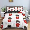 Japanese Doll Printed King Queen Duvet Cover Cartoon Lucky Cat Bedding Set For Kids Girls Fan White 2/3PCS Polyester Quilt Cover