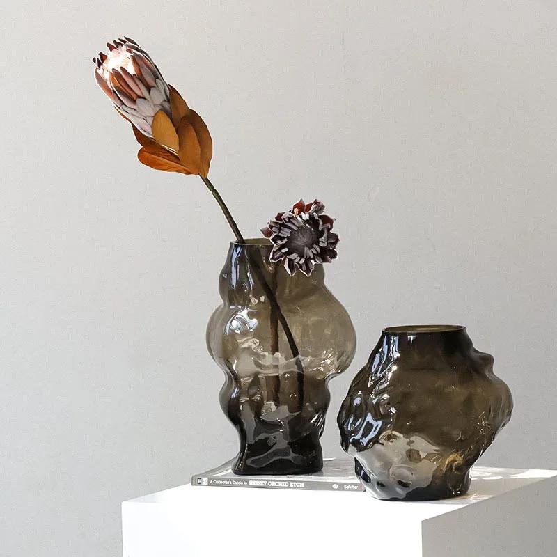 

Antique Shaped Glass Vase Irregular Shape Flower Arrangement Hydroponics Accessories Flower Vase Home Furnishing Decoration