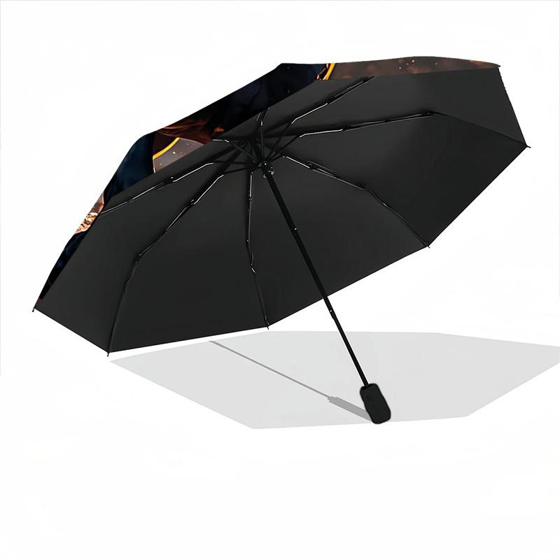 1pc Black Stallion Equine Power Automatic Open/Close Umbrella 8-Rib Strong Frame, Portable Travel Umbrella for Women & Men, Birthday Gift Parties 013